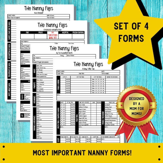 Nanny Binder Nanny Printable Nanny Log Book Babysitter | Etsy