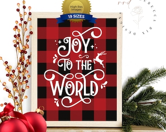 Red Buffalo Plaid Christmas Print: Farmhouse Wall Decor (Digital Download)