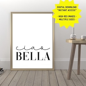 Ciao Bella Printable Art: Italian Phrase Wall Decor (Digital Download)