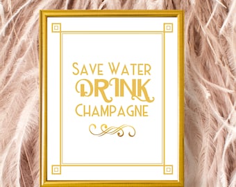 Great Gatsby Art Deco Party Sign | Roaring 20s Printable (Digital Download)