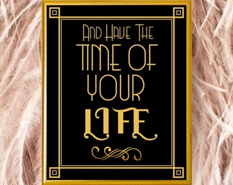 Gatsby Party Sign: Roaring 20s Art Deco Printable (Digital Download)