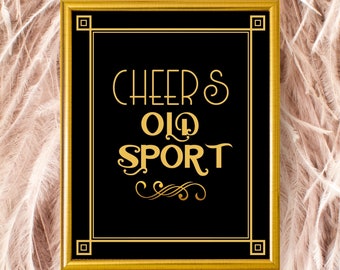 Gatsby Party Sign: Roaring 20s Art Deco Printable Decor (Digital Download)