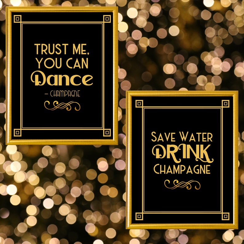 Great Gatsby Party Decor Printable Party Signs Great - Etsy