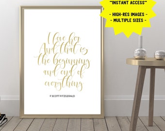 F Scott Fitzgerald Quote | Printable Wall Art | F Scott Fitzgerald Print