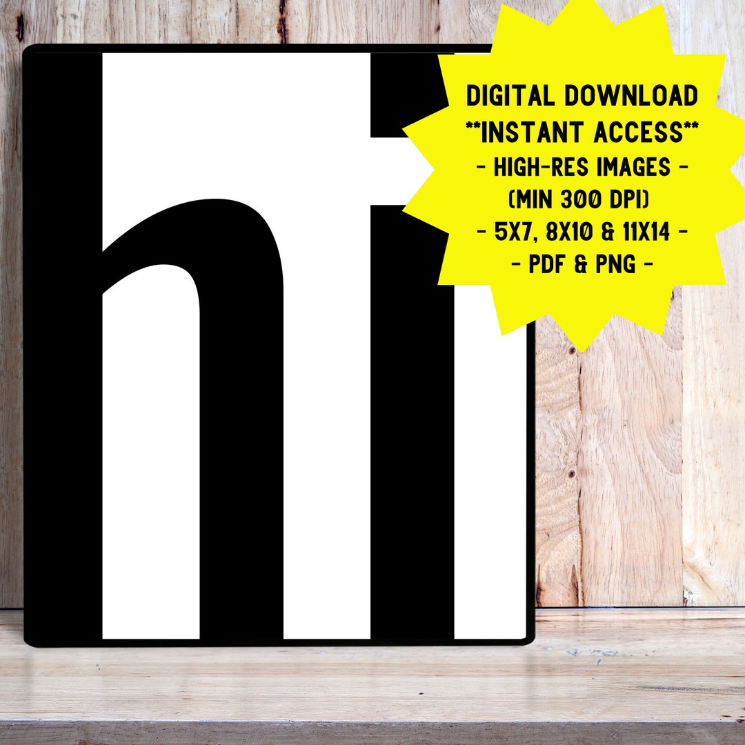 Hi Minimalist Typography Printable Wall Sign for Home and Office Decor ...