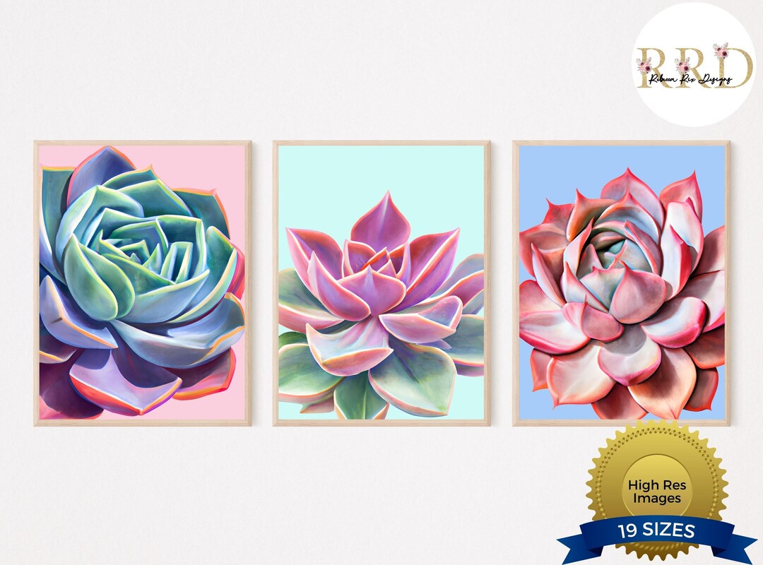 Cactus Printable Wall Art | Cactus Print Set of 3 | Cactus Wall Decor ...