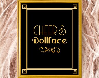 Gatsby Party Sign: Roaring 20s Art Deco Printable Decor (Digital Download)