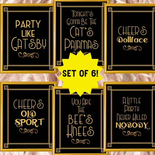Great Gatsby Party Decor Printable Party Signs Great - Etsy