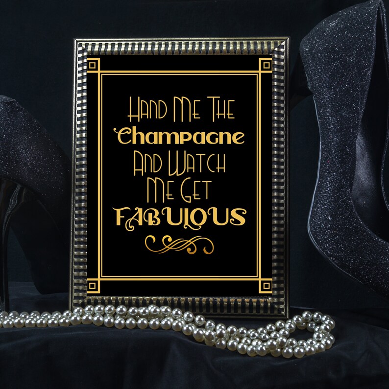 Great Gatsby Party Decor Printable Party Signs Great - Etsy