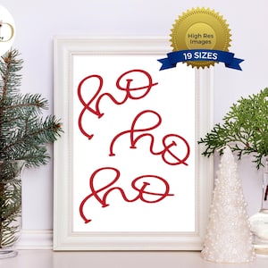 ho ho ho Poster | Weihnachten druckbare Kunst | Weihnachtsdrucke | Weihnachtswanddekor | Urlaub Wandkunst | Weihnachten Digitaldrucke