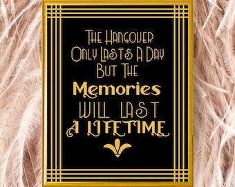 Gatsby Party Sign: Roaring 20s Art Deco Printable Decor (Digital Download)