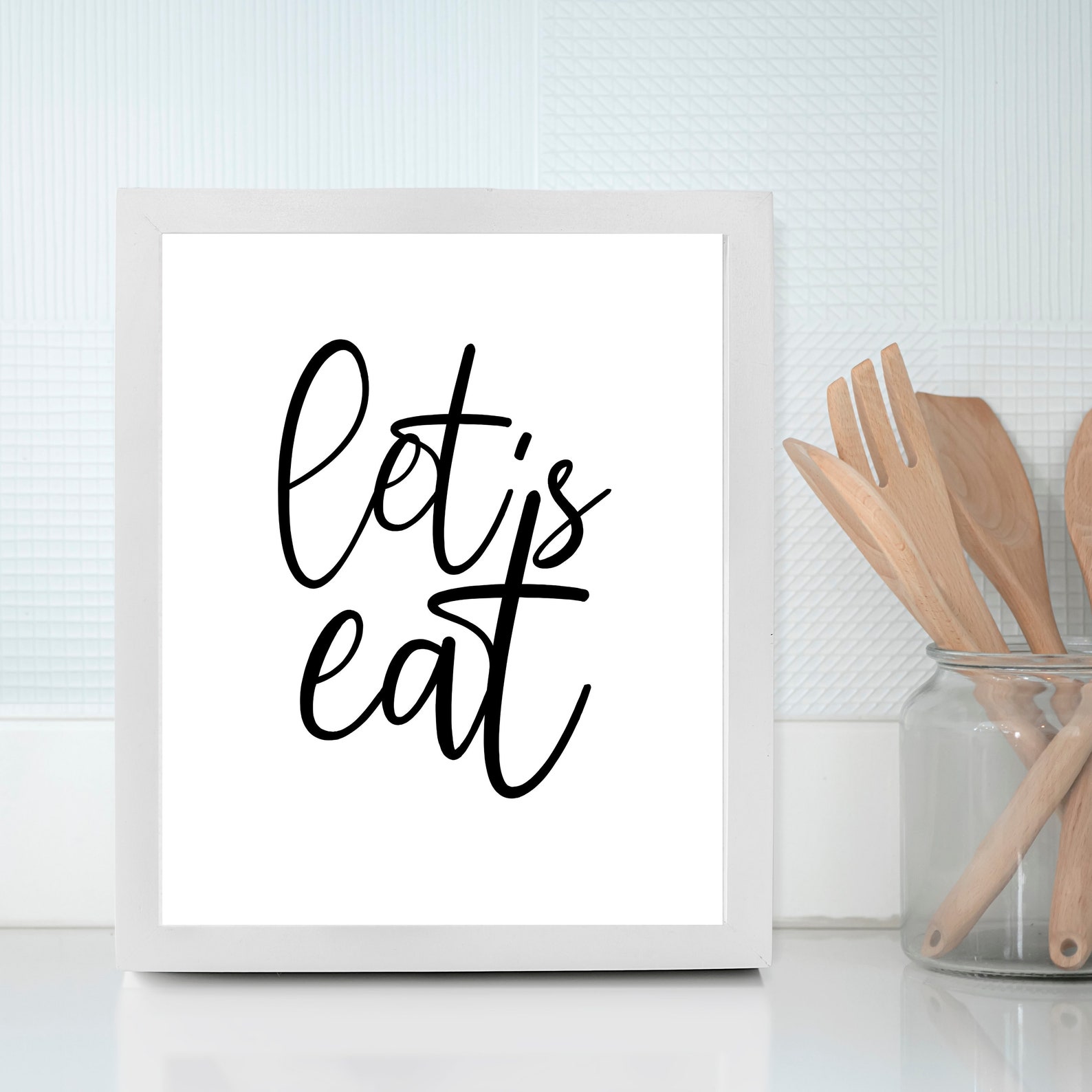 Lets Eat Printable Wall Art For Home Decor / Modern Farmhouse | Etsy