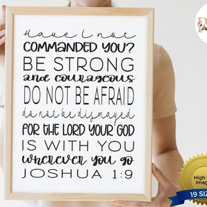 Joshua 1:9 Bible Verse Printable Wall Art (Digital Download)