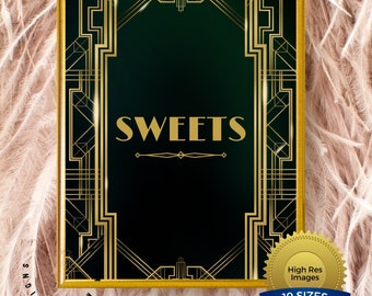 Gatsby Party Sign: Roaring 20s Art Deco Printable Decor (Digital Download)