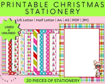 Printable Christmas Stationery: Holiday Letter Paper (Digital Download)