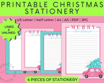 Printable Christmas Stationery: Holiday Letter Paper (Digital Download)
