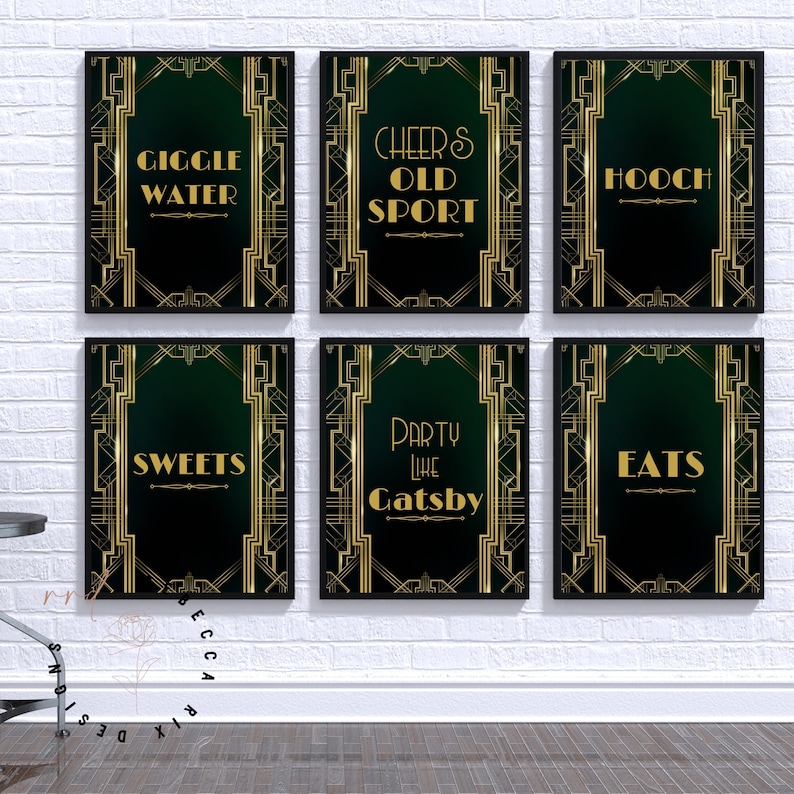 Great Gatsby Party Decor Printable Party Signs Great - Etsy