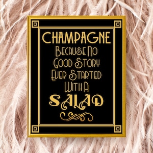 Letrero de fiesta Gatsby: Decoración Art Déco imprimible de los locos años 20 (descarga digital)