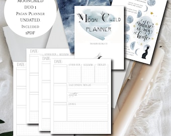 A5 WIDE The Pagan Planner Moon Child DUO 1: PRINTABLE