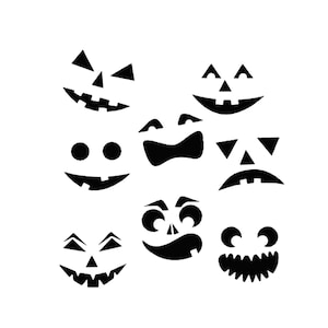 Halloween Party Witch Pumpkin Faces BIG SIZES Reusable Stencil or Self Adhesive One Use Stencil Wall Decor / H2