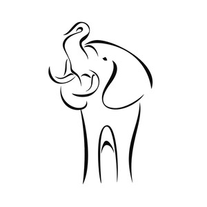 Elephant Sketch Reusable Stencil Sizes A5 A4 A3  Kids Bedroom Funny Wild / Animal65