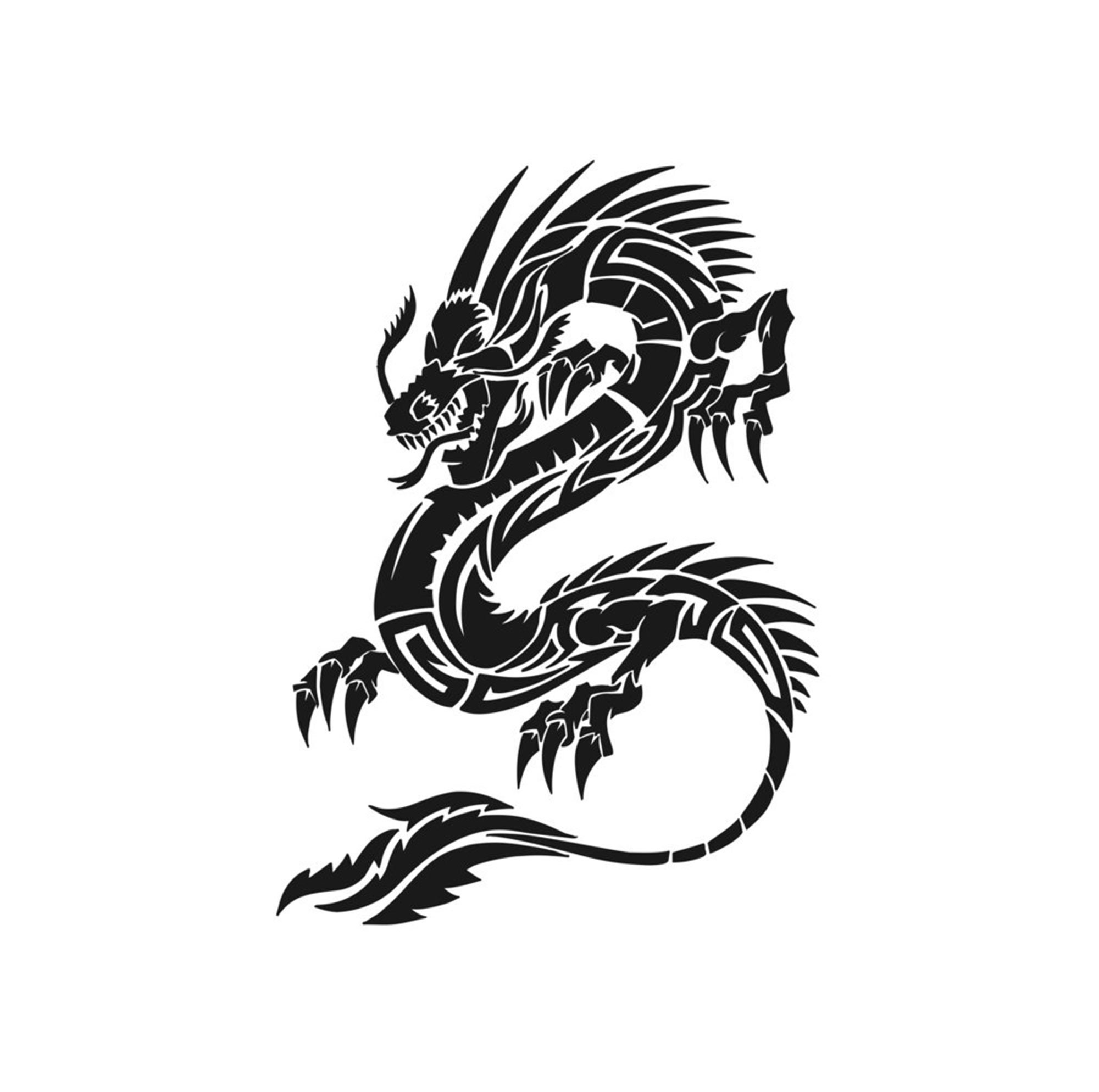 Chinese Japanese Dragon Stencil Sizes A5 A4 A3 And Larger Wall Etsy