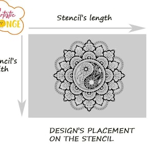 Round Mandala Yin Yang Flowers Reusable Stencil Size A3 A4 A5 Modern ...
