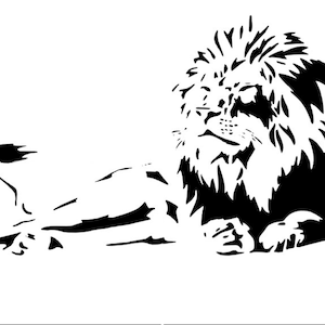 LION BIG SIZES Art Craft Reusable Mylar Stencil or Self Adhesive Stencil  / Animal132