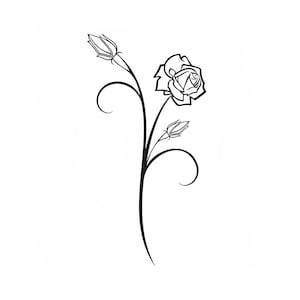 Rose Sketch BIG SIZES Reusable Mylar Stencil or Self Adhesive Stencil Decor Wall Art Decor Romantic Shabby Chic Flora / F3_77