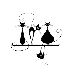 Funny Cats Reusable Stencil Sizes A5 A4 A3 Fun Craft DIY Kids Halloween / CATSKIDS