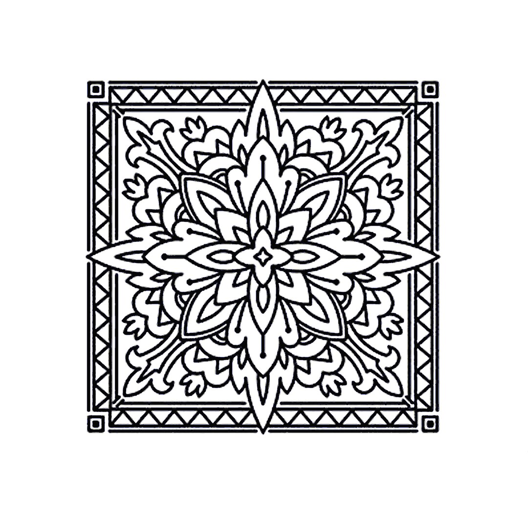 Mandala Moroccan Tile Square BIG SIZES Reusable Stencil or Self ...