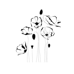 Papaveri Remembrance Day Simbolo Stencil Riutilizzabile Dimensioni A5 A4 A3 Shabby Chic / F3_2