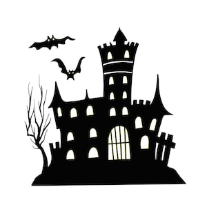 HALLOWEEN Haunted House Castle Reusable Stencil Sizes A5 A4 A3 Decoration Cards / H4