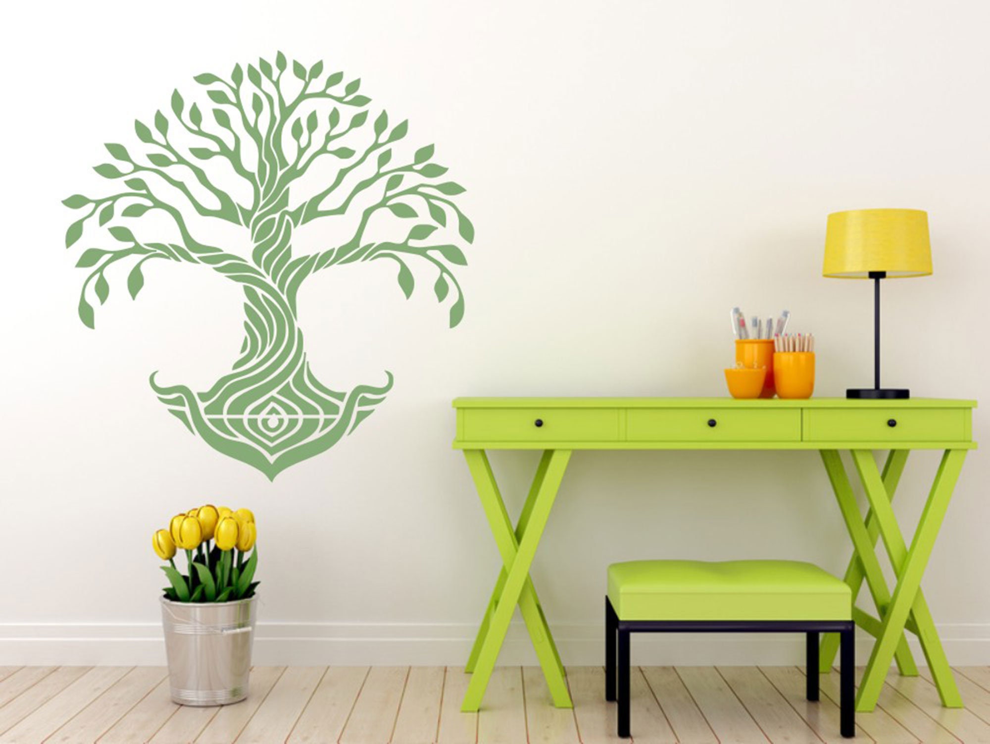 Celtic Tree Of Life Stencil N.3 - Reusable Celtic Stencil For Wood Signs Wall Painting Fabrics And Home Decor