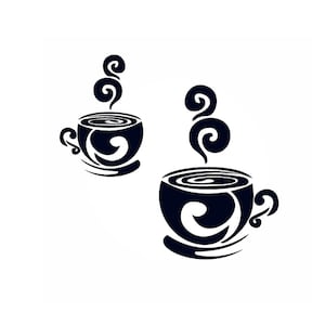 2 Cups of Fresh Coffee Reusable Stencil Sizes A5 A4 A3 Romantic Shabby Chic Cappuccino Latte Espresso / Cafe4