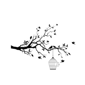 Birds in cage Reusable Stencil Sizes A5 A4 A3 Romantic Shabby Chic Craft DIY / Bird54
