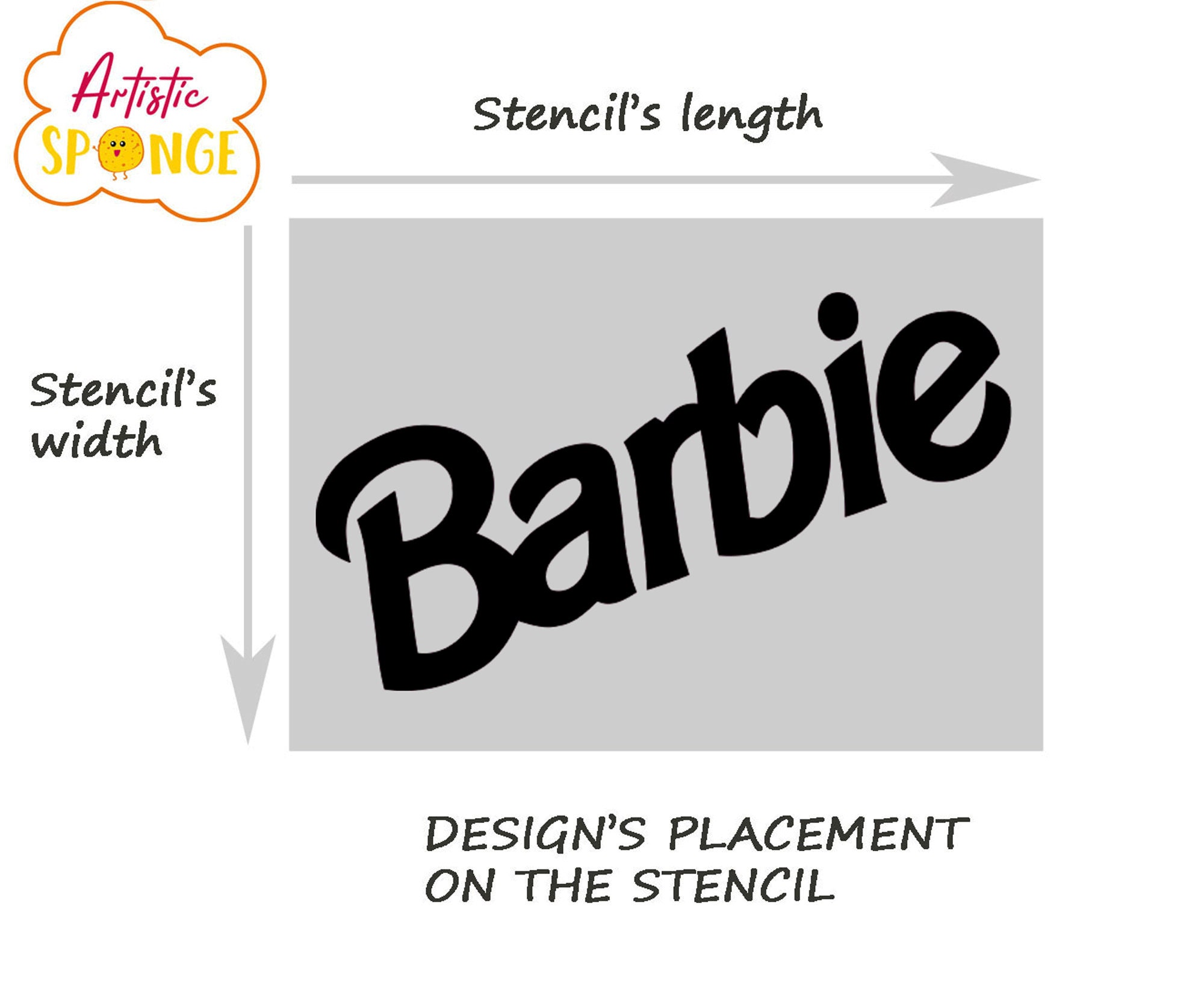 Barbie Sign Doll Girls Ken Boys Room Flower Pink Film Reusable Stencil ...