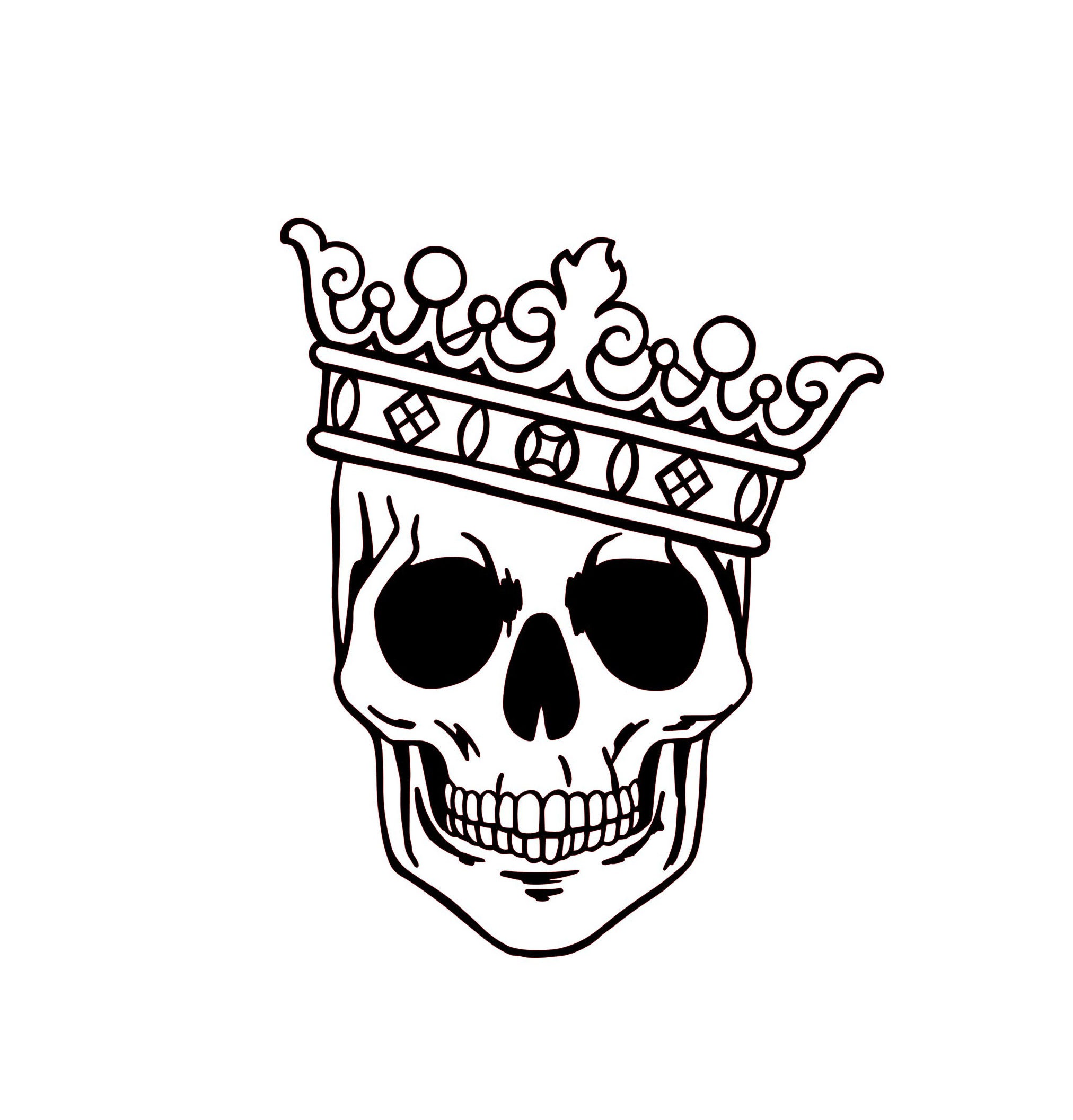 Tête De Mort à Imprimer En Format A4 Tête de mort avec une couronne pochoir réutilisable tailles A5 - Etsy Canada