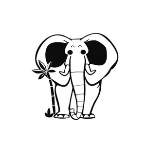 Elephant BIG SIZES Art Craft Reusable Mylar Stencil or Self Adhesive Stencil Kids Cartoon DIY Child Room / Elephant