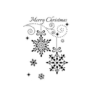 Decoraciones navideñas VARIAS Tarjetas de copos de nieve Regalo A5 A4 A3 Plantilla reutilizable / Snow6