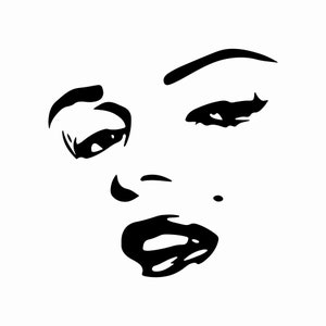 Marilyn Monroe herbruikbare stencil maten A5 A4 A3 kunst beroemde mensen filmster actrice zangeres / Marilyn4