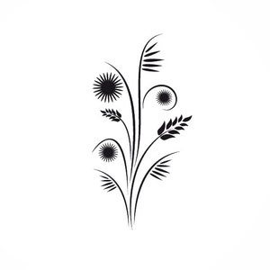 Floral Twig & Ear Of Grain BIG SIZES Reusable Mylar Stencil or Self Adhesive Stencil Shabby Chic / J3