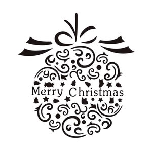 Merry Christmas Bauble Tree Decoration Cards Gifting Reusable Stencil Xmas A5 A4 A3 / Snow27