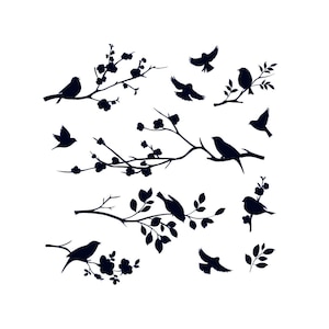 SET DI UCCELLI Stencil riutilizzabili dimensioni A5 A4 A3 Romantico Shabby Chic Craft Art / Bird2