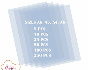 Empty Mylar Reusable Stencil Sheets 125 micron 0.15mm A6 A5 A4 A3 for Shilouette Cricut