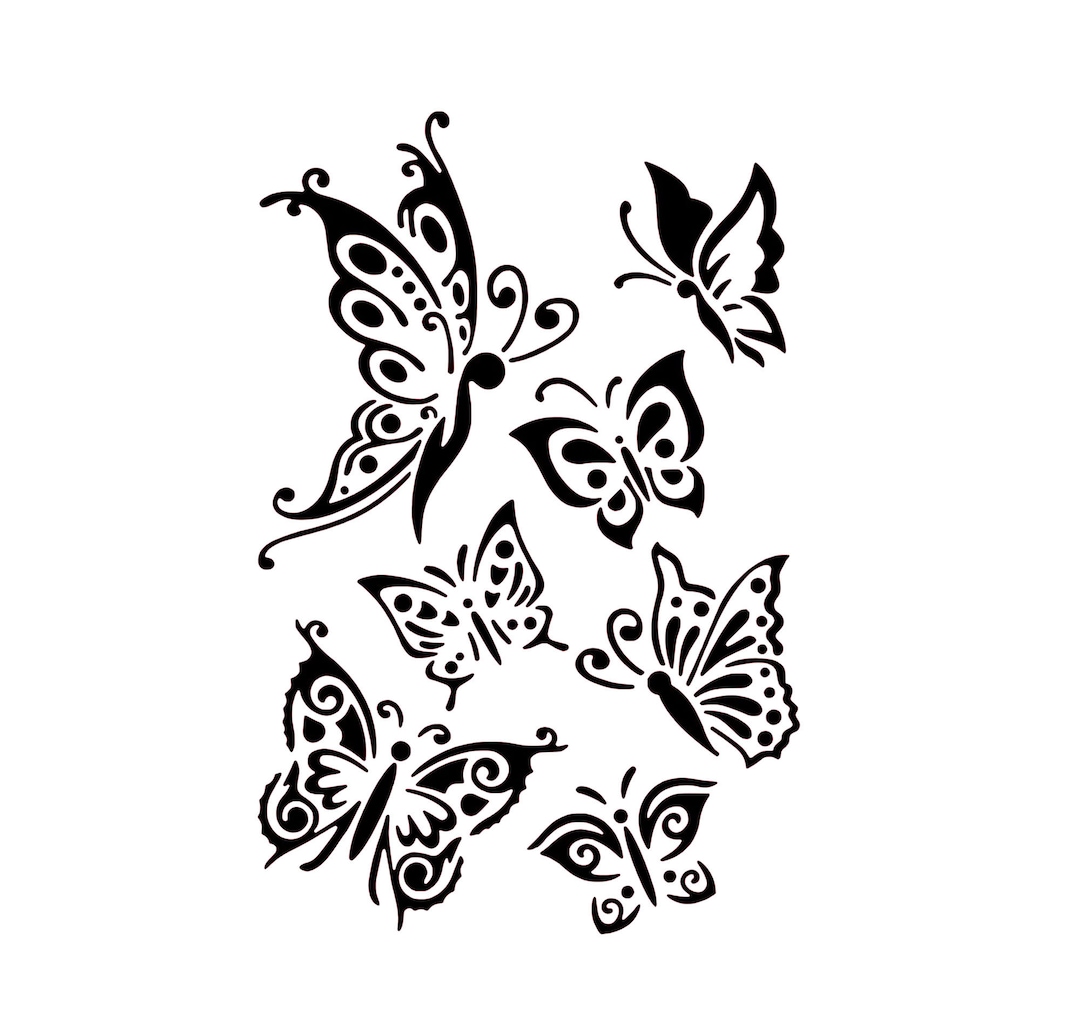 Buy SET OF BUTTERFLIES Reusable Stencil Sizes A5 A4 A3 Romantic