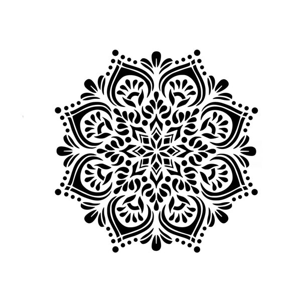 Mandala Flower Star Round Reusable Stencil Size A5 A4 A3 Wall Decor Oriental / M25