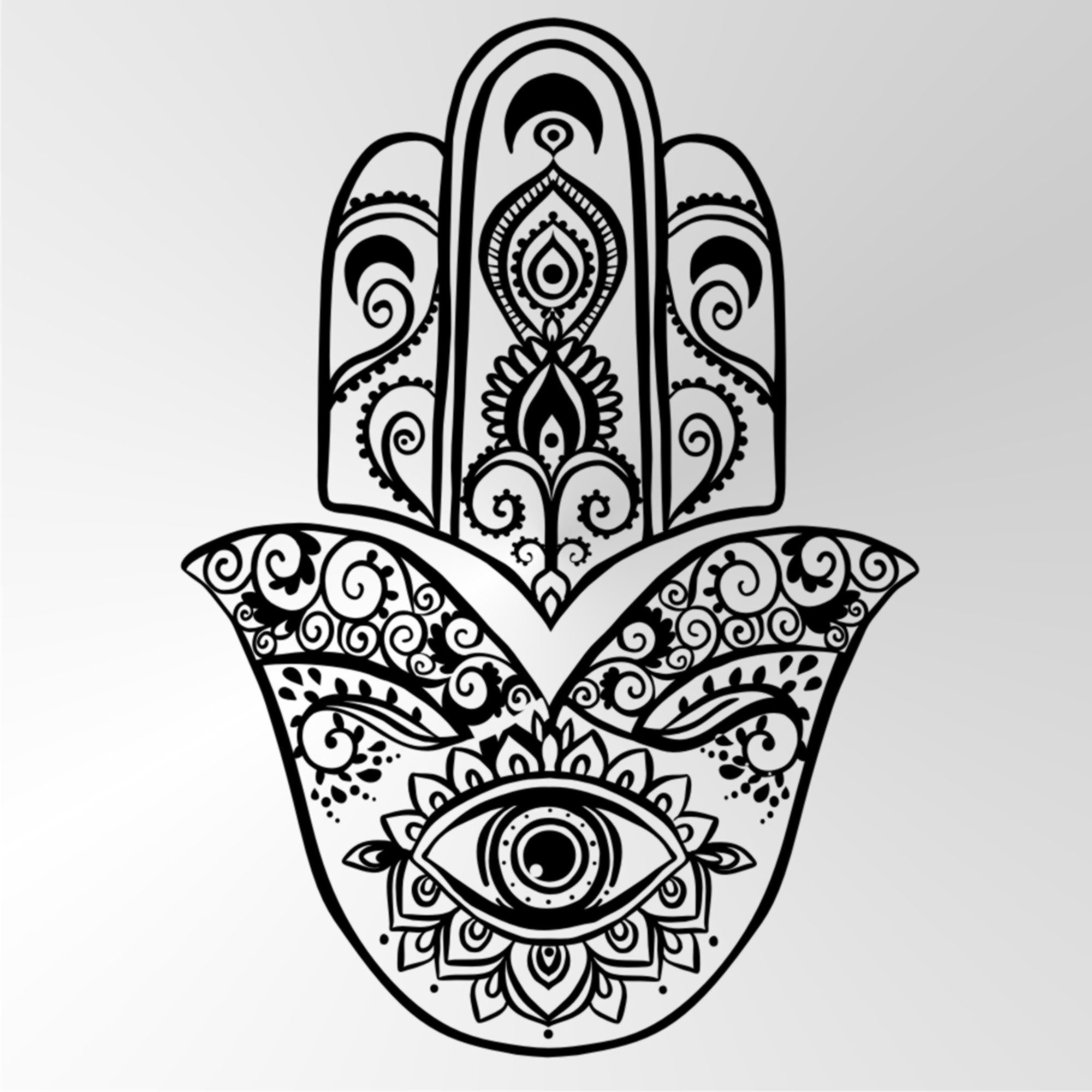 Fatimas Hamsa Hand Henna A3 A4 A5 Reusable Stencil Oriental | Etsy