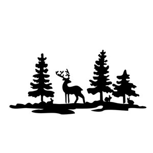 Stencil riutilizzabile della foresta dei cervi di Natale Regalo A3 A4 A5 Decorazione di carte animali / Neve23