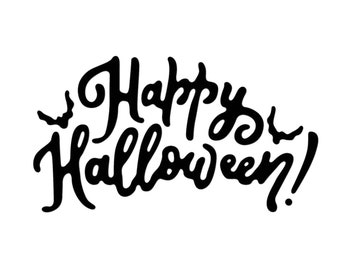HAPPY HALLOWEEN Quote Bats Reusable Stencil Size A5 A4 A3 Decoration Cards Craft / H6
